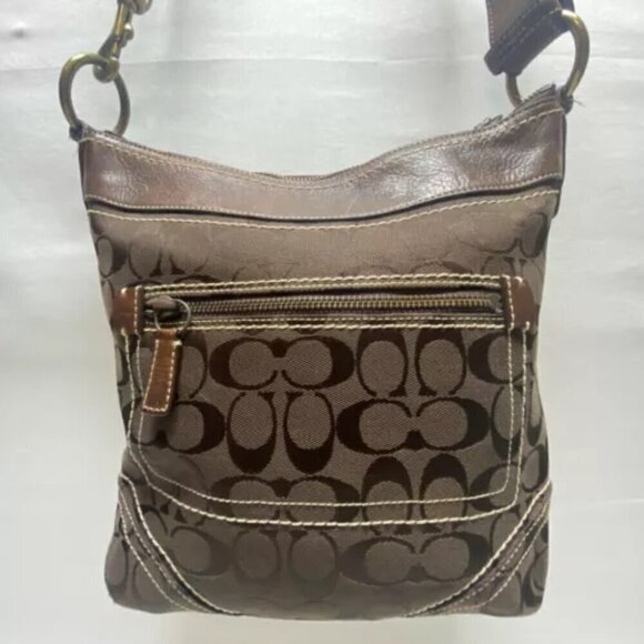 Vintage Coach Legacy Signature Convertible Bucket Duffel Bag 10403 Brown EUC - Picture 2 of 15